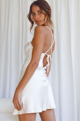 Sorrento Asymmetrical Neckline Mini Slip Dress Champagne